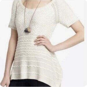 Womens Anthropologie Sleeping On Snow Medium Sweater Top Blouse oatmeal SZ M